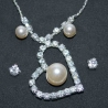 Štrasová súprava náhrdelník s perličkou a náušnice